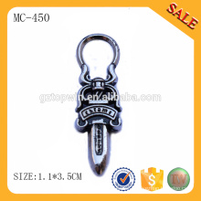 MC480 Fashion design custom logo metal tag for clothing,metal hang tag for bag